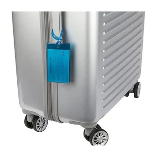 Personalizado avión transparente Color silicona maleta accesorios Logo bolsa etiqueta plástico suave PVC Etiquetas de equipaje conjunto para viajes