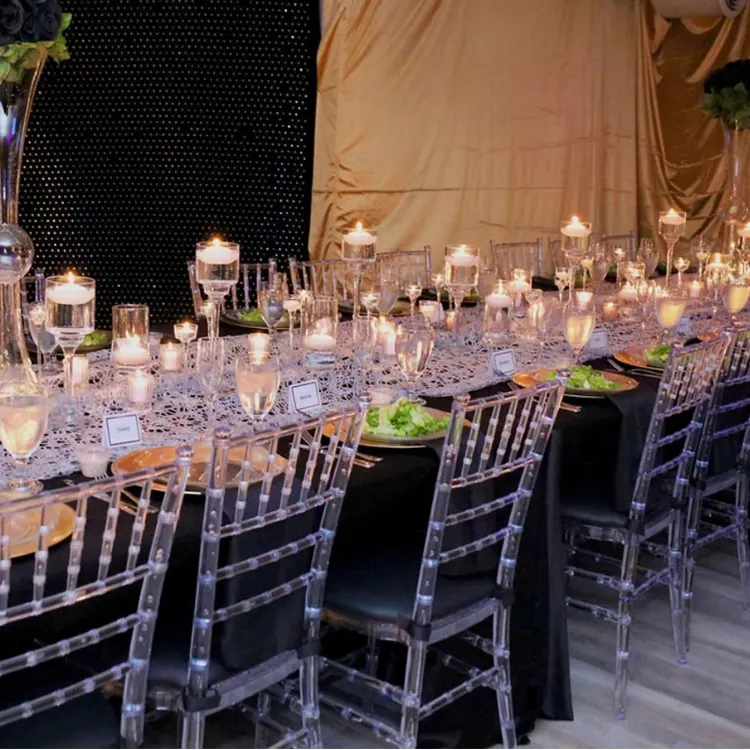 Hot Sale Clear Transparant Hars Chiavari Stoel Wit Plastic Acryl Bruiloft Stoel Groothandel