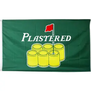 Bendera Golf plester 3X5 kaki, spanduk bendera luar ruangan dinding gua pria