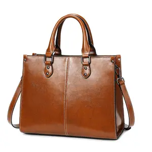REALER Dropshipping women Shoulder Crossbody Bags Ladies tote Hand bags genuine leather oil wax skin women handbags