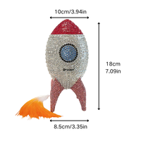 Pochette de soirée fantaisie en forme de fusée spatiale ornée de strass, sac à main rigide en cristal en forme de fusée avec chaîne amovible – Vente en gros