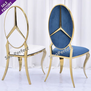 Silla de Comedor de Hotel de Buena Calidad, Respaldo Alto, Dorada, para Salón de Bodas, para Eventos, de Acero Inoxidable - Product Image 4