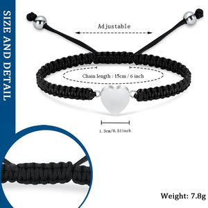 Bracelet urne <span class=keywords><strong>coeur</strong></span> pour cendres Bracelet de crémation pour cendres Bracelet de cendres commémoratif en acier inoxydable pour femmes bijoux de crémation - Product Image 2