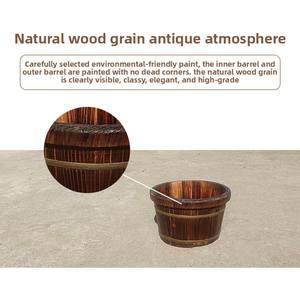 アンティーク25mm高断熱無垢材フットバスバケット耐腐食性家庭用洗面器 - Product Image 3