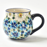 Tasse à café en céramique personnalisable à motif floral, colorée à la main, par le fabricant Qunfa du Guangdong, pour les fêtes/la maison