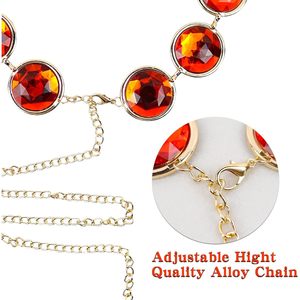 Cinturón Raven con Piedras Preciosas Rojas, Cadena de Cintura Ajustable, Conjunto de Joyería para Disfraces de Cosplay, Accesorio de Moda Unisex - Product Image 4