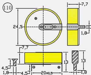 Pile bouton au lithium CR2477 avec languette PCB, pile SMD CR2477/F2N - Product Image 2