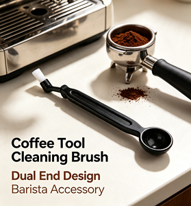 Brosse de nettoyage en nylon pour machine à expresso, tête de cuillère à long manche, brosse détartrante pour moulin à café et machine - Product Image 3