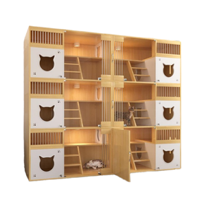 Tempo limitado <span class=keywords><strong>Cat</strong></span> Cabinet Venda quente grande luxo madeira maciça <span class=keywords><strong>Cat</strong></span> Villa casa estilo moderno Pet Hotel gaiola para gatos para Pet Shops - Product Image 2