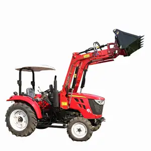 Garten Rasen 40 PS 50 PS landwirtschaft liche Maschine Mini Farm Cab Traktor mit Frontlader 4 in 1 Aufsatz und Bagger lader zu verkaufen