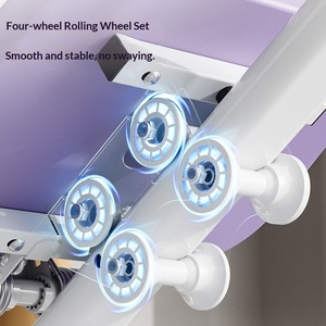 Appareil de Crunch Abdominal pour Usage Domestique - Entraîneur de Minceur Abdominale <span class=keywords><strong>2</strong></span>-en-1 avec Roues et Bandes de Résistance pour l'Entraînement des Abdos - Product Image 3