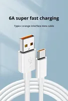 Câble de données Type-C 3A à charge rapide avec conducteur en cuivre composite et cœur en TPE orange, directement de l'usine, pour iOS et téléphones mobiles