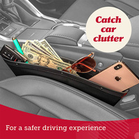 Boîte de rangement universelle en cuir PU pour l'espace entre les sièges de voiture, organiseur latéral pour téléphone
