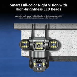 Caméra de sécurité à triple objectif 6MP 360° °   Caméra PTZ couleur vision nocturne solaire et batterie V380 <span class=keywords><strong>Pro</strong></span> pour usage extérieur personnalisable - Product Image 3