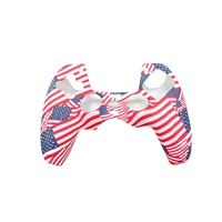 Coque de protection ergonomique en silicone multi-styles pour manette PS5 DualSense, résistante à la transpiration, avec impression par transfert d'eau