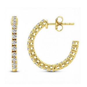 Pendientes de Aro Finos con Diamante Cultivado en Laboratorio de 1.08 Quilates, Plata de Ley 925, Titanio, Oro de 10K, 14K, 18K, Joyería Fina de Lujo - Product Image 3