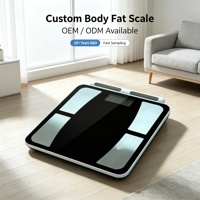 Balance connectée intelligente pour la composition corporelle avec application, 8 électrodes, analyseur professionnel de la composition corporelle, capacité maximale de 180 kg, écran LED en verre trempé