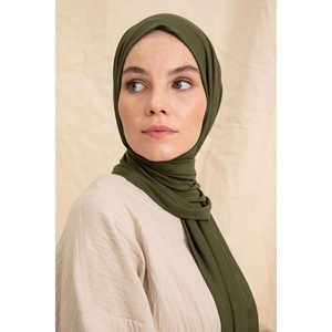 Bufanda de Algodón Color Caqui, Tejido Liso, Textil para el Hogar, Estilo Sencillo, 50g - Product Image 2