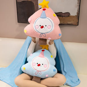 Almohada Manta 2 en 1 con Diseño de Muñeco de Nieve y Estrella, Adorable Almohada de Peluche con Árbol de Navidad, Regalo Navideño, Decoración Navideña - Product Image 3
