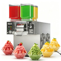 Nouvelle machine à glace en flocons à quatre bacs pour la restauration commerciale de glaces molles et de slushies