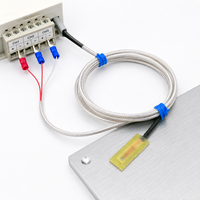 Sensor de Temperatura RTD PT100 Tipo Parche, Cable Trenzado de Fibra de Vidrio de 3 Hilos, Terminal en U, Montaje Superficial, Resistencia Térmica de Platino, OEM
