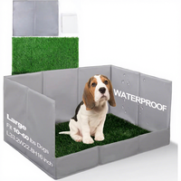 Bac à litière pour chien pliable en PVC écologique, murs hauts, imperméable, portable, pour intérieur, noir/gris, pour chiots