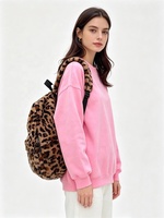Sac à dos en fausse fourrure Zeyu pour femme, imprimé vache, léopard, dalmatien, collection hiver 2026, sac à dos scolaire moelleux en peluche, ODM / OEM