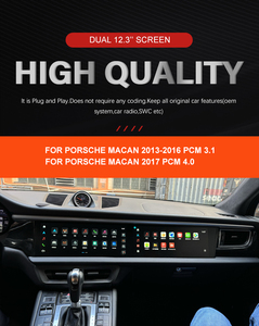 Autoradio Android con Doppio Schermo Touch da 12,3 Pollici, Apple Carplay Wireless per Porsche Macan, Aggiornamento 2014-2016 - Product Image 3