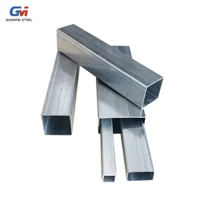 Material de construcción Tubo de hierro Tubo de acero rectangular cuadrado galvanizado en caliente/proveedores de tubos de acero cuadrados galvanizados ASTM