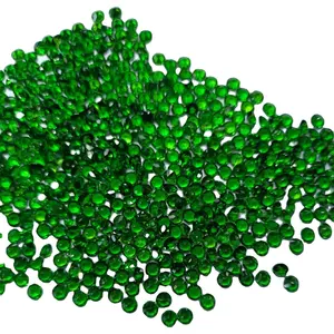 Factory wholesale high quality natural green diopside round brilliant cut loose gemstone for jewelry rings necklace