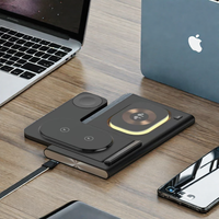 QC4.0 Charge haute vitesse Station de charge sans fil pliable 3-en-1 Chargeur rapide 4-en-1 Charge pliante multidirectionnelle