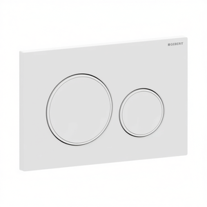 Placa de Cubierta GEBERIT Sigma 20 de 2 Botones, Blanco Mate con Bordes Blancos - Product Image 3