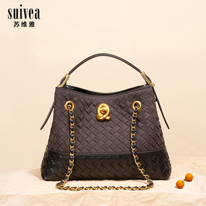 Bolso Tote de PU con Cadena Tejida, Estilo Retro, Gran Capacidad, para Llevar Bajo el Brazo, al Hombro o Cruzado, para <span class=keywords><strong>Mujer</strong></span>, Novedad 2025 - Product Image 5