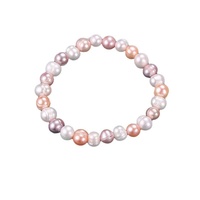 Bracelets et Joncs Charmants en Perles de Tahiti Blanches de Qualité Supérieure, Forme Pomme de Terre Baroque 7mm, Vente en Gros de Bijoux Marque Mejas pour Femmes