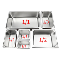 Plats de service en acier inoxydable pour restaurant, hôtel, buffet, chauffe-plats rectangulaires, plats à réchaud 1/1 1/2 1/3 à vendre, gastronorme
