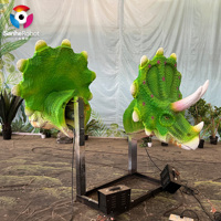 Tête de Triceratops animatronique personnalisée avec son et mouvement pour parcs à thème, centres commerciaux et expositions
