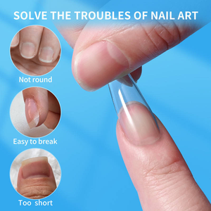 Puntas de uñas blandas Abs cuadradas cortas de almendra Varios tamaños Puntas de extensión de acrílico de uñas postizas de cobertura completa preformadas Puntas largas - Product Image 5