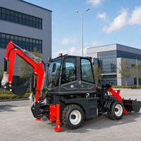 LUYU Traktor Penggerak Tanah Diesel 4x4 yang Dapat Diderek, Dilengkapi Front Loader dan Backhoe untuk Pertanian