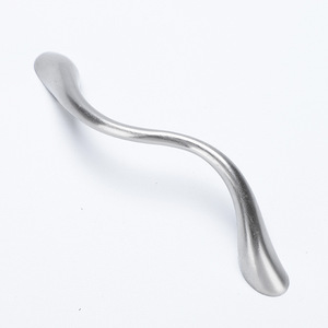S-211 Stainless Steel Curved Cabinet Handle Lever <b>Drawer</b> Handle Traditional Style Universal Fit - Product Image 2