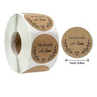 Étiquettes personnalisées imprimées sur papier kraft, autocollants ronds de 1 pouce, étiquettes de remerciement, étiquettes pour emballages cadeaux et alimentaires