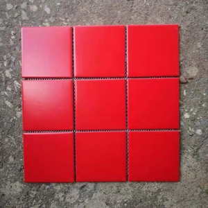 Gạch Khảm Trang Trí Bằng Sứ Tráng Men Màu Đỏ Trang Trí Gạch Lát Tường Gạch <span class=keywords><strong>Mosaic</strong></span> Trong Nhà Hấp Thụ Thấp 300*300Mm - Product Image 4