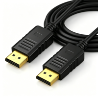   Câble 1.4 4K 144Hz 32.4Gbps plaqué or avec poignée ergonomique pour moniteur, téléviseur, PC, ordinateur de bureau, projecteur, jeux