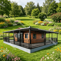 Casa Prefabricada Portátil de Acero de Buena Calidad, Apartamento Móvil, Casa Prefabricada Tipo Cápsula para Jardín con Techo y Terraza Personalizables