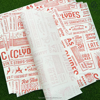Papier d'emballage personnalisé pour hamburgers, impression sur papier résistant à la graisse, papier alimentaire ciré de qualité alimentaire pour sandwichs