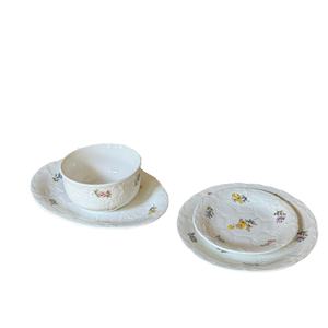 Plato de <span class=keywords><strong>cena</strong></span> de cerámica en relieve Floral romántico Medieval francés, plato de pastel de postre occidental de alta apariencia, taza de café, platillo, planta - Product Image 5