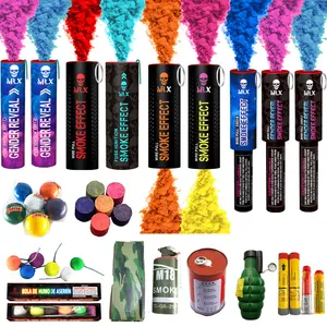 Chinese Wholesale Custom Color Smoke Daytime Fireworks Signal Flares Gender Reveal Smoke Grenades For Wedding Smoke Flares