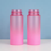 Flacon pompe en plastique PET rose lisse et brillant de haute qualité, vide, 100 ml, 120 ml, 150 ml, 200 ml, pour produits de soin de la peau, nettoyant visage, mousse