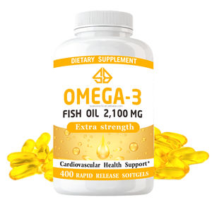 Huile de poisson Oméga-3 extra forte OEM 2100mg EPA DHA Riche en EPA et DHA pour la santé cardiovasculaire et cérébrale 400 gélules souples pour adultes Sans OGM Naturel - Product Image 3
