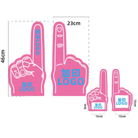 Livraison rapide coloré mousse Cheer gants Logo personnalisé mousse main doigt couleur Normal éponge forme mousse main doigt