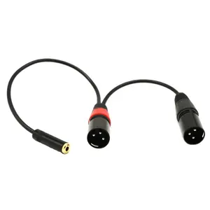 3.5mm socket female to 2x XLR male Audio video Extension cable line 30 CM LENGTH WIRE